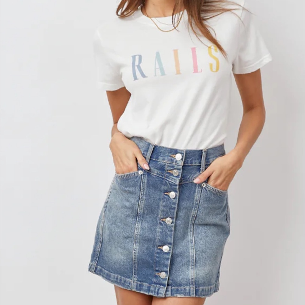 NWT Rails blue old indigo denim skirt 28